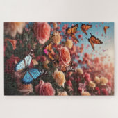 Rose und Schmetterlinge Puzzle (Horizontal)