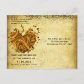 Rose und Schmetterlinge Save the Date Ankündigungspostkarte (Rückseite)