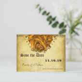 Rose und Schmetterlinge Save the Date Ankündigungspostkarte (Stehend Vorderseite)