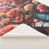 Rose und Schmetterlinge Sherpadecke (3/4)