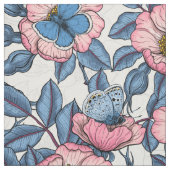 Rose und Schmetterlinge Stoff (Muster)