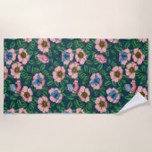 Rose und Schmetterlinge Strandtuch (Vorderseite)