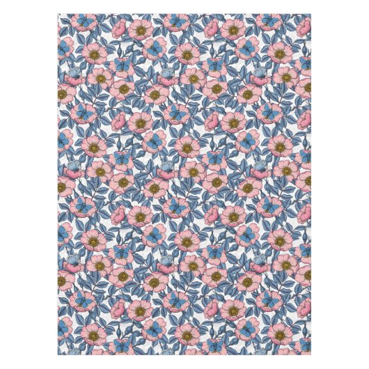 Rose und Schmetterlinge Tischdecke (Vorderseite)