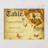 Rose und Schmetterlinge Tischnummer (Rückseite)