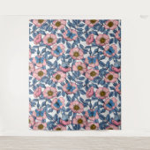 Rose und Schmetterlinge Wandteppich (Vorderseite)