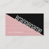 Rose und Schwarz Pastellrosa Textur Modernes Dreie Visitenkarte (Vorderseite)