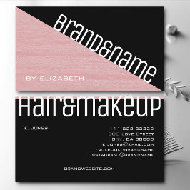 Rose und Schwarz Pastellrosa Textur Modernes Dreie Visitenkarte