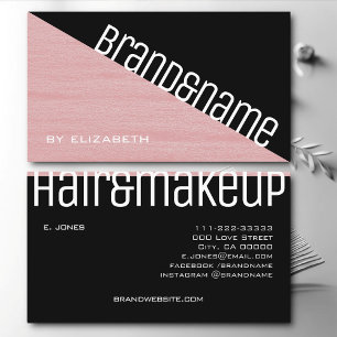 Rose und Schwarz Pastellrosa Textur Modernes Dreie Visitenkarte
