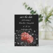 Rose und Schwarz Postkarte (Stehend Vorderseite)