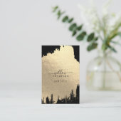 Rose und Schwarze Foil Pinselstriche QR Code Visitenkarte (Stehend Vorderseite)