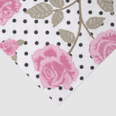 Rose und schwarze Polka-Punkte Seidenpapier (Detail)