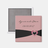 Rose und schwarzes Band Save the Date Magnet (Vorderseite/Rückseite)