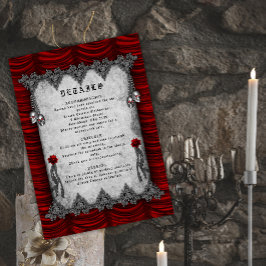 Rose und Seidengotik - Details zur Hochzeit Begleitkarte