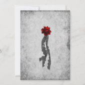Rose und Seidengotische Hochzeit Einladung (Rückseite)