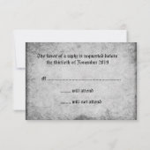 Rose und Seidengotische Hochzeit RSVP Karte (Rückseite)