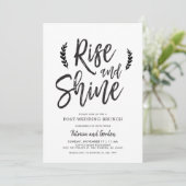 Rose und Shine nach Hochzeit Brunch Einladung (Stehend Vorderseite)