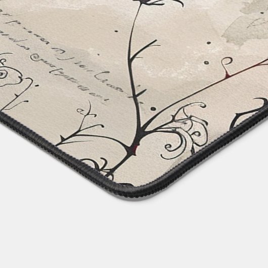 Rose und Skript. Bearbeitbarer Name Schreibtischunterlage (Ecke)