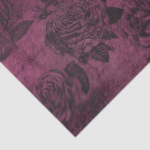 Rose und Skripte auf Not leidender Lila Decoupage Seidenpapier (Detail)