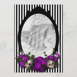 Rose und Skull Frame Goth Hochzeit Einladung