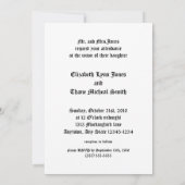 Rose und Skull Frame Goth Hochzeit Einladung (Rückseite)