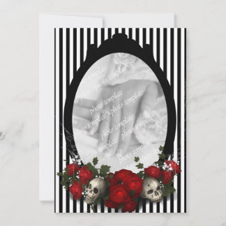 Rose und Skull Frame Goth Hochzeit Einladung