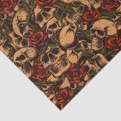 Rose und Skull-Muster Seidenpapier (Ausschnitt)