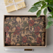 Rose und Skull-Muster Seidenpapier (Geschenk)