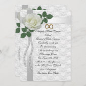 Rose und Spitzen Hochzeit Einladung (Vorne/Hinten)