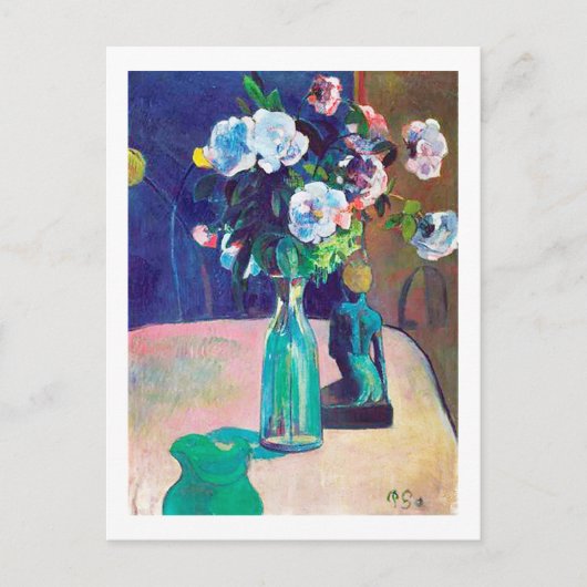 Rose und Statuette, Gauguin Postkarte (Vorderseite)
