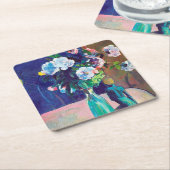 Rose und Statuette, Gauguin Rechteckiger Pappuntersetzer (angewinkelt)