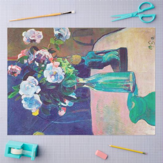 Rose und Statuette, Gauguin Seidenpapier (Basteln)