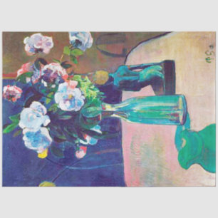 Rose und Statuette, Gauguin Seidenpapier