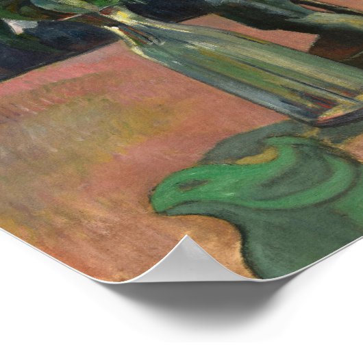 Rose und Statuette | Paul Gauguin Poster (Ecke)