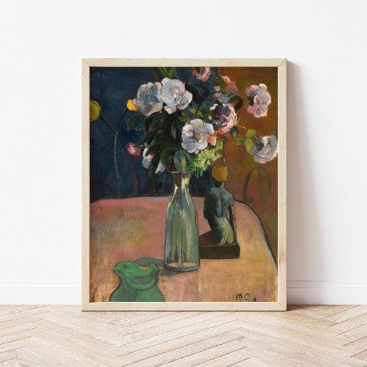 Rose und Statuette | Paul Gauguin Poster
