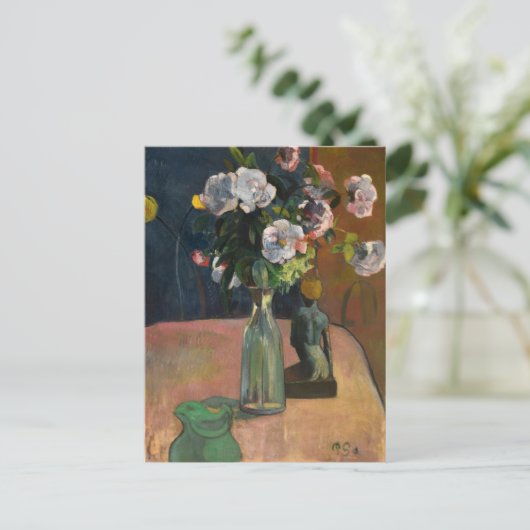 Rose und Statuette | Paul Gauguin Postkarte (Stehend Vorderseite)