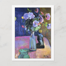 Rose und Statuette von Gauguin Postkarte