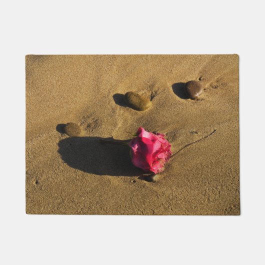Rose und Steine Fußmatte (Vorderseite)