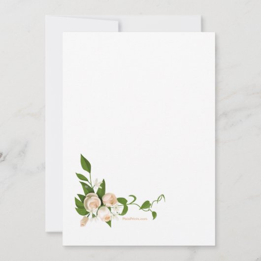 Rose und Stephanotis-Blume Einladung (Rückseite)