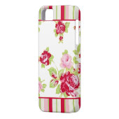 Rose und Streifen Case-Mate iPhone Hülle (Rückseite Links)