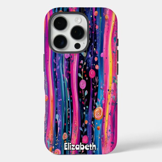 Rose und Streifen Case-Mate iPhone Hülle (Rückseite)