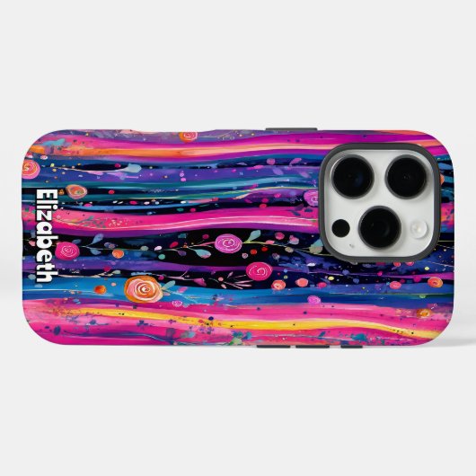 Rose und Streifen Case-Mate iPhone Hülle (Rückseite (Horizontal))