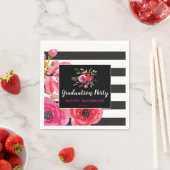 Rose und Streifen Graduierungsparty Serviette (Beispiel)