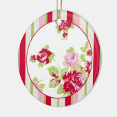 Rose und Streifen Keramikornament (Links)