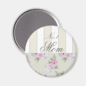 Rose und Streifen () Magnet (Vorderseite/Rückseite)