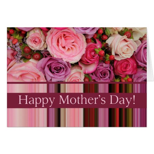 Rose und Streifen Muttertag (Vorderseite (Horizontal))