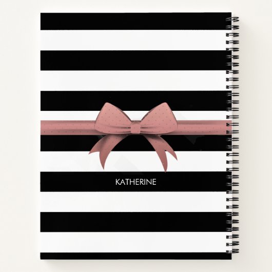 Rose und Streifen Notizblock (Rückseite)