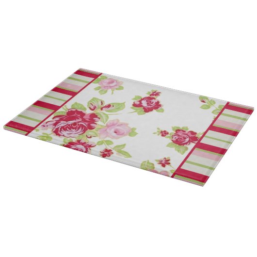Rose und Streifen Schneidebrett (Ecke)
