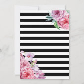 Rose und Streifen zum Hochzeitsempfang Einladung (Rückseite)