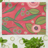 Rose und Stripteehandtuch Geschirrtuch (Gefaltet)