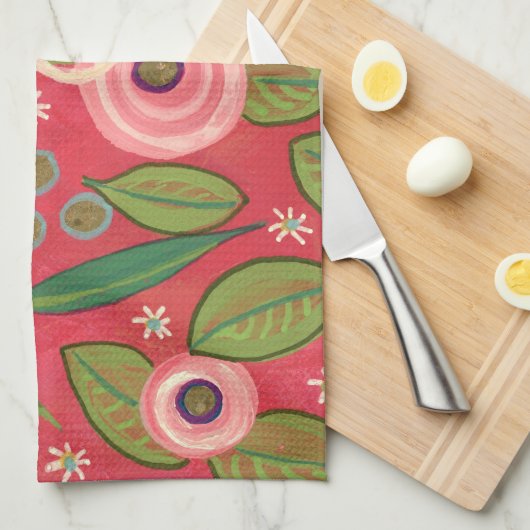 Rose und Stripteehandtuch Geschirrtuch (Viertel Falte)